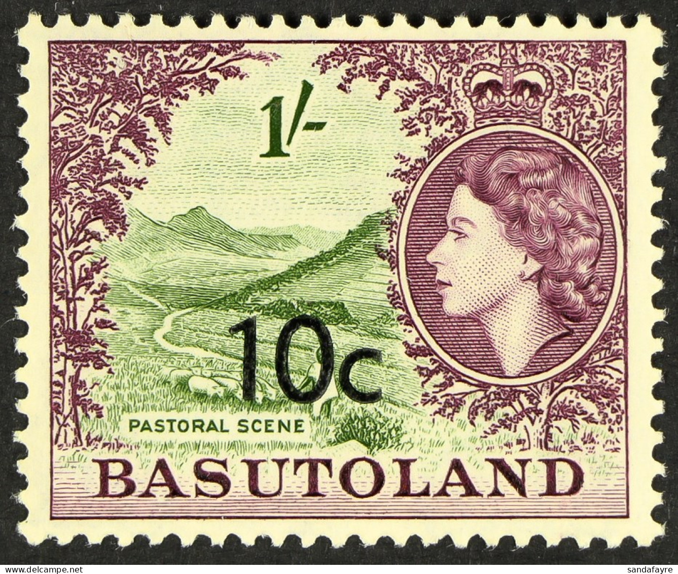 1961 10c On 1s Surcharge Type II, SG 64a, Never Hinged Mint. Cat Â£250. - Sonstige & Ohne Zuordnung