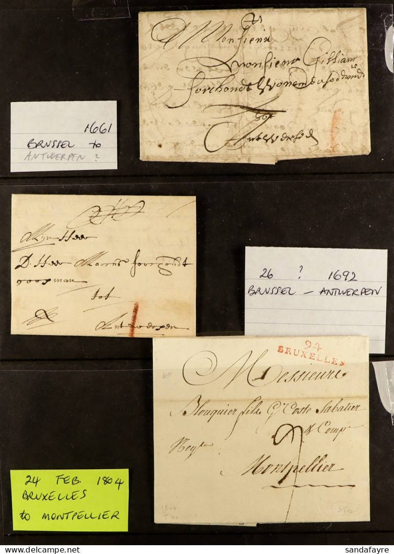 1661-1866 PRE-STAMP ENTIRE LETTERS Collection On Stock Pages, Includes 1661 & 1692 Entire Letters, Napoleonic Period Let - Autres & Non Classés