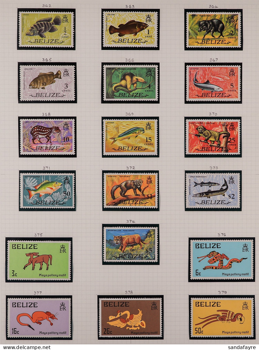 1972 - 1984 NEVER HINGED MINT COLLECTION On Album Pages Of Stamps & Miniature Sheets With Additional Watermark Changes,  - Belize (1973-...)
