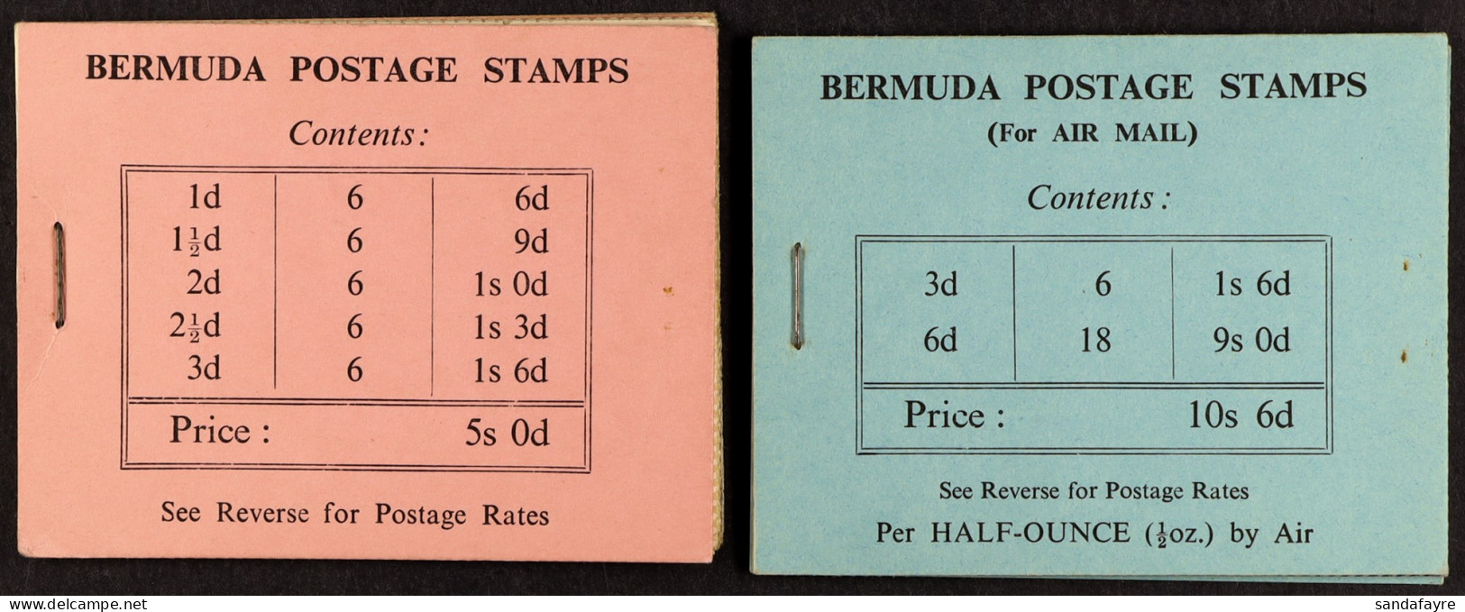 BOOKLETS 1948 5s And 10s.6d, SG SB 1/2, Fine. Cat. Â£290. - Bermuda