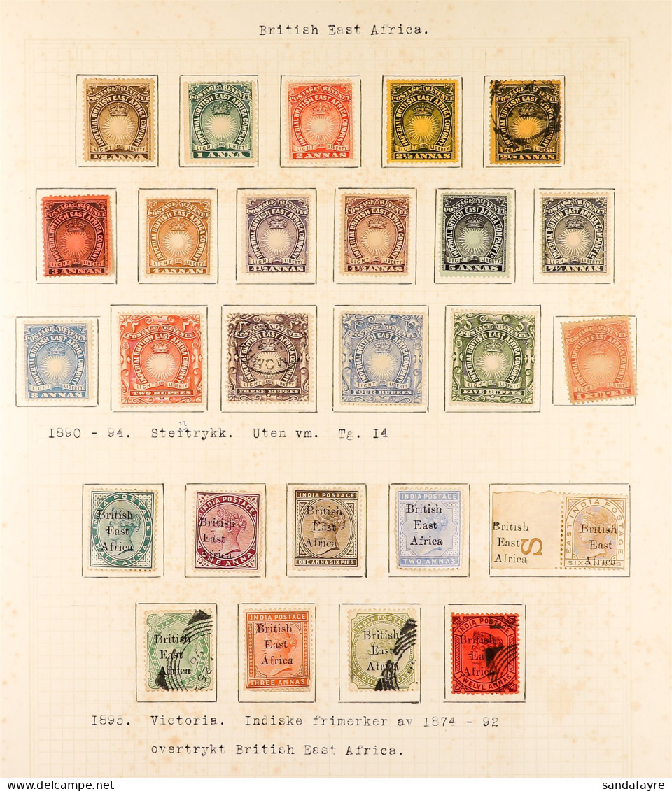 1890 - 1948 COLLECTION Of Mint And Used Stamps On Album Pages Including Higher Values (many With Fiscal Cancels As Usual - Brits Oost-Afrika