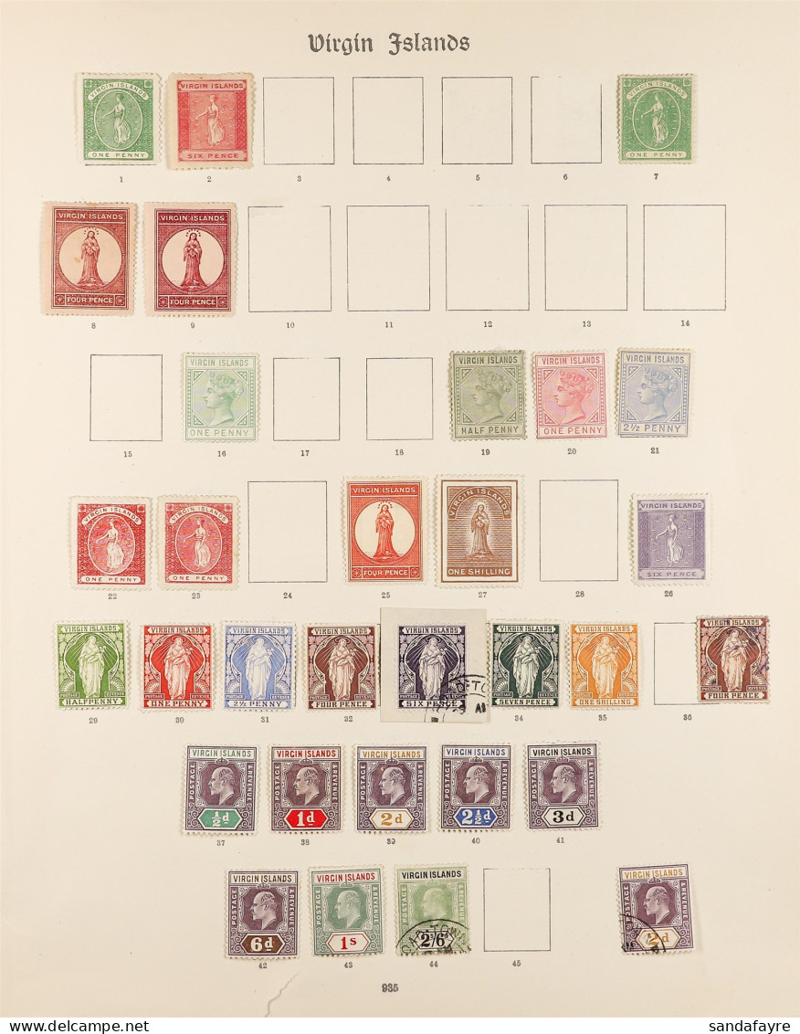 1866 - 1935 COLLECTION ON SG 'IMPERIAL' PAGES Of Mint & Used Stamps, Well-filled Incl. High Values & Sets (60+ Stamps) - British Virgin Islands