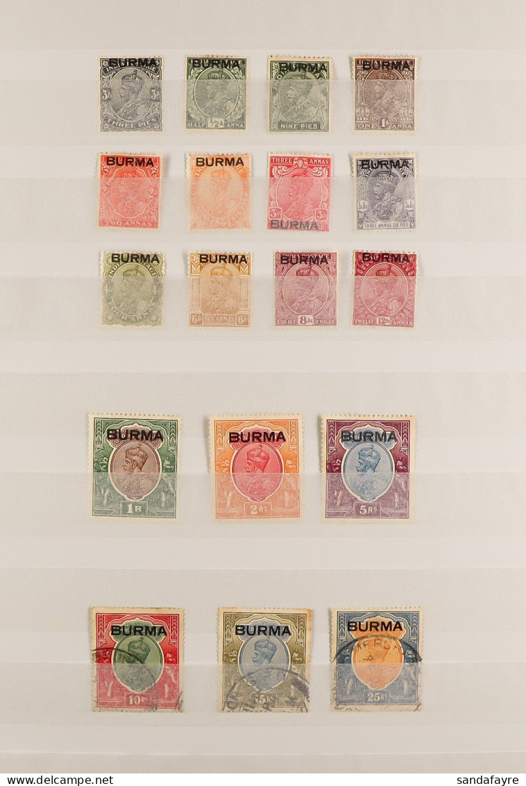 1937 - 1946 COLLECTION Of Mint & Used Stamps In Stock Album, Note 1937 Set Mint To 5r, Then Used 10r To 25r, 1938-40 Set - Birmanie (...-1947)