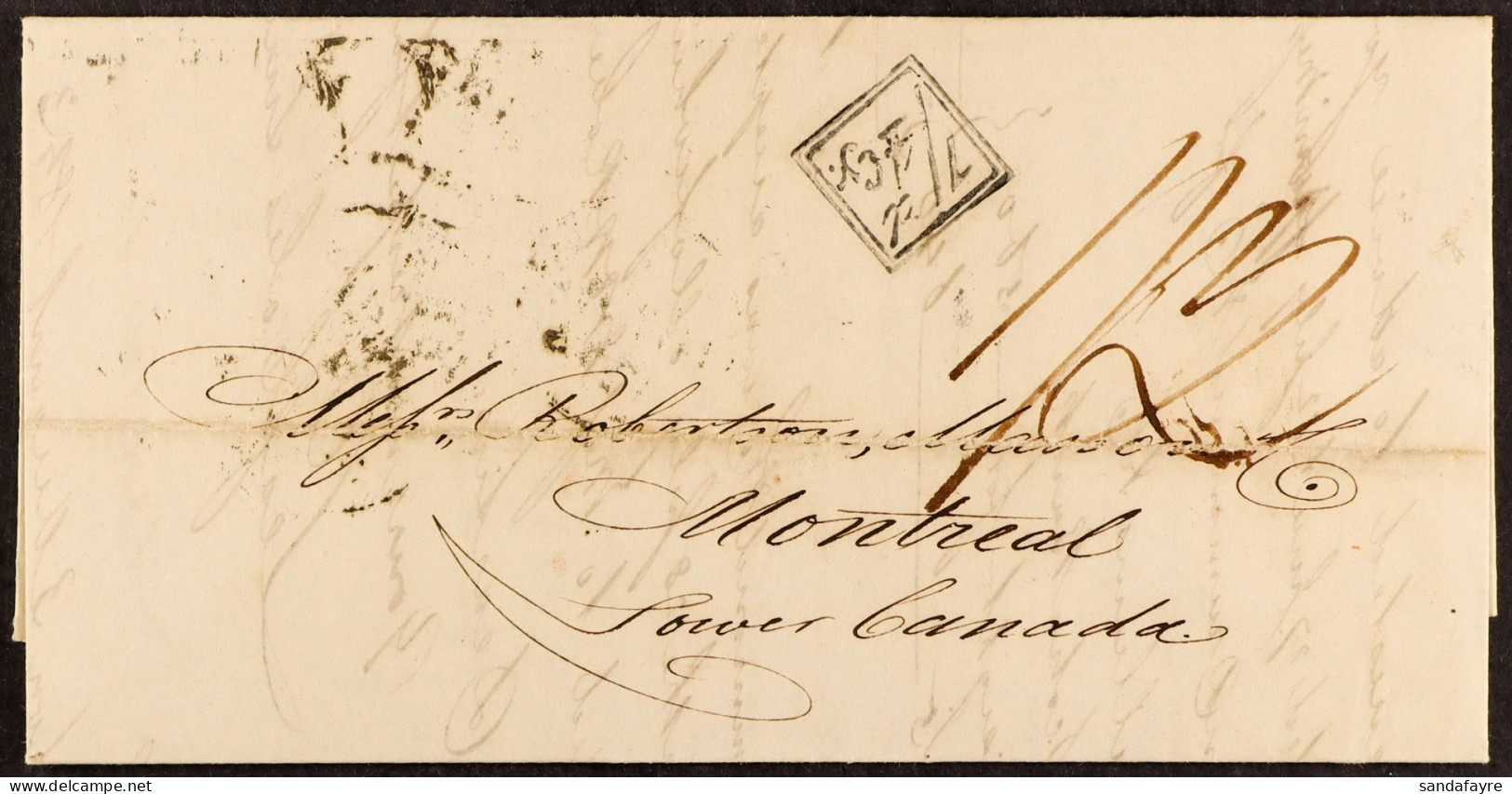 1843 (18th Nov) Entire Letter From London To Montreal, Lower Canada, Carried Unpaid Out Of Liverpool By Cunard Line â€˜A - Other & Unclassified