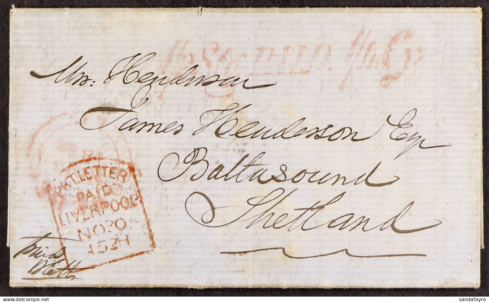 1852 (30th October) Entire Letter From Quebec, Canada East, With H/s â€˜Â½ Stg. PAID Â¼ Cy.â€™ (Arnell A14) A Little Fai - Autres & Non Classés