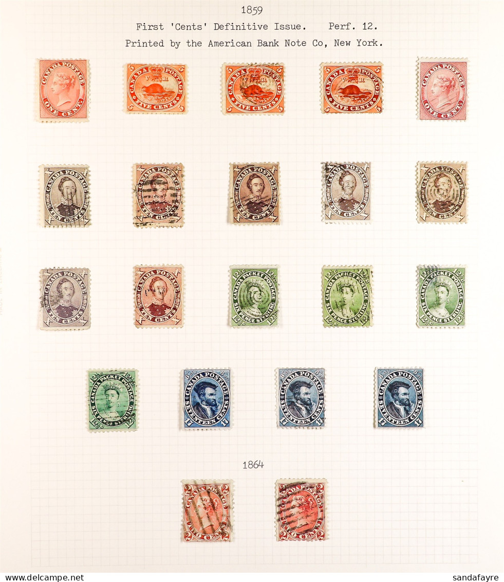 1859 FIRST 'CENTS' ISSUE. A Group Of 21 Used Stamps On Album Page, All Lightly Cancelled With Fresh Colours And With Som - Sonstige & Ohne Zuordnung