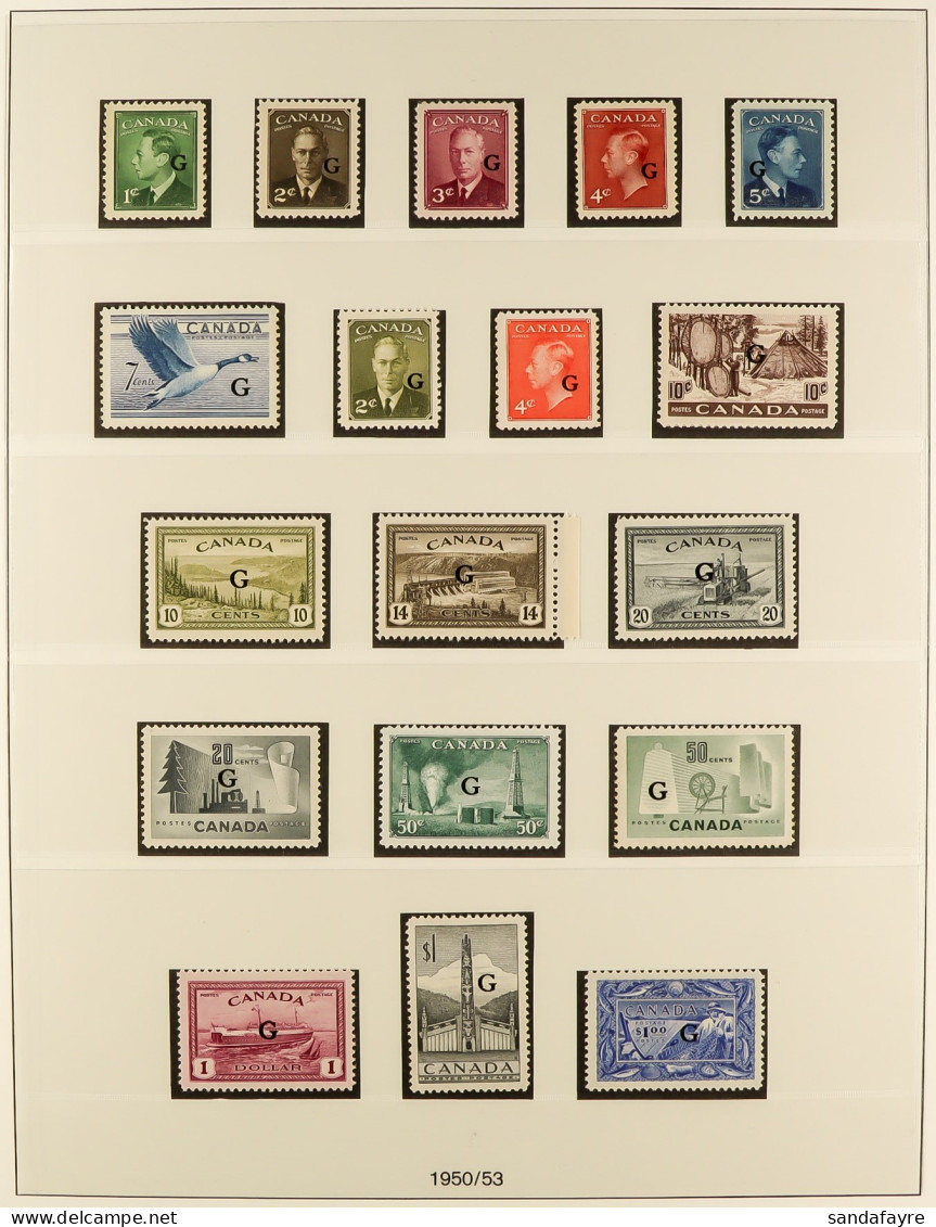 OFFICIAL STAMPS 1949 To 1953 NEVER HINGED MINT COLLECTION On Two Hingeless Album Pages, 1949 And 1949-50 'O.H.M.S.' Over - Autres & Non Classés