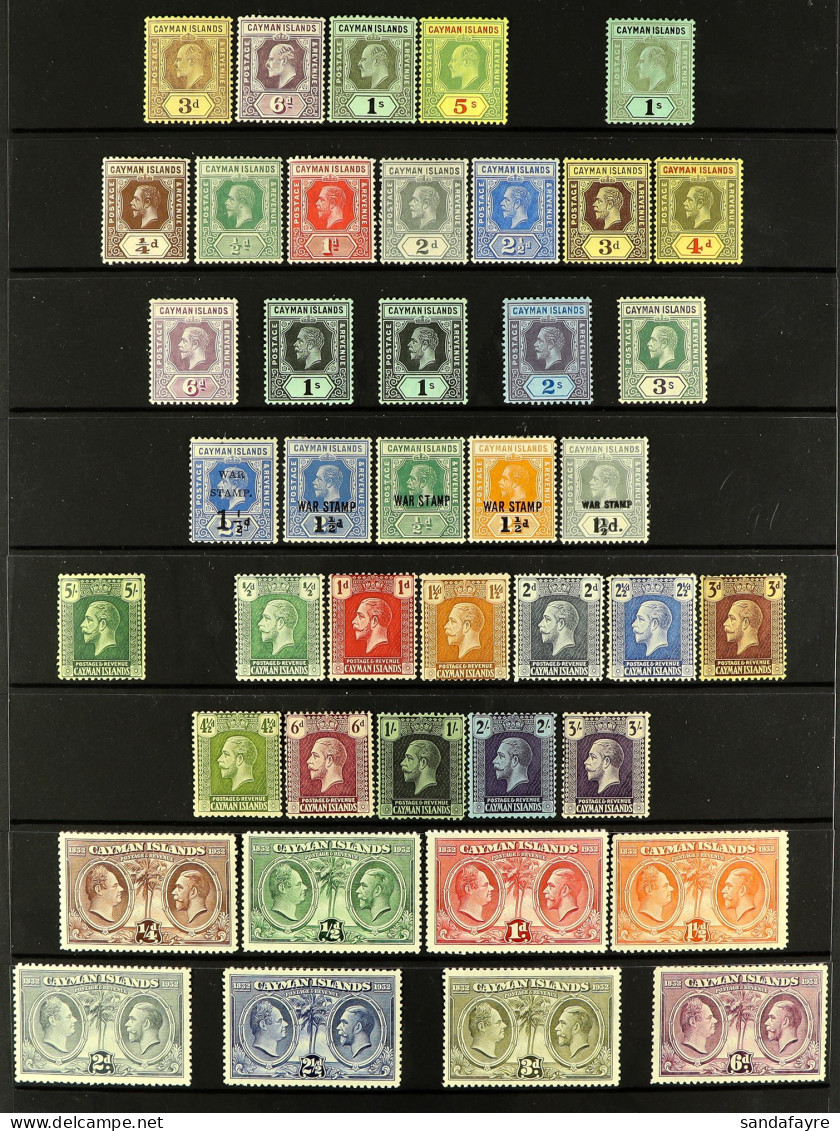 1907 - 1935 COLLECTION Of Mint Stamps On Protective Pages, Note 1907-09 To 5s, Also 1s CCA SG33, 1912-20 MCA Vals To 2s  - Cayman Islands