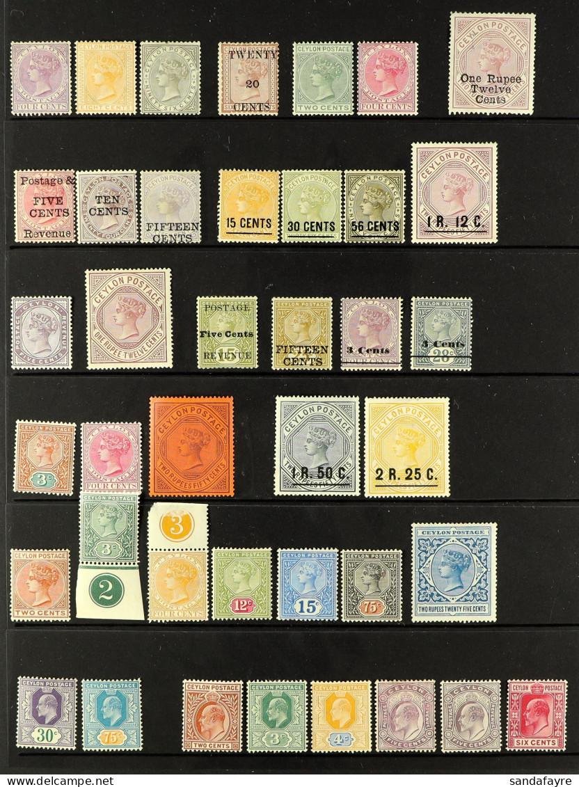 1872 - 1936 MINT COLLECTION Of 98 Stamps On Protective Pages, Note 1872-80 4c Rosy-mauve, 8c, 96c, 1885 1r.12 0n 2r.50 P - Ceylon (...-1947)