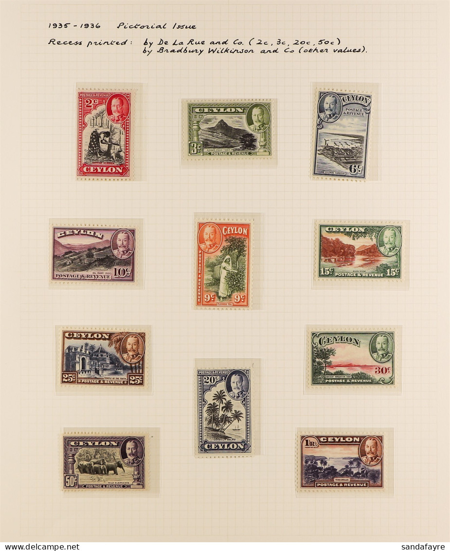 1918 - 1965 COLLECTION Of Chiefly Mint / Never Hinged Mint Stamps On Album Pages, Comprehensive (250+ Stamps, Some Cover - Ceylon (...-1947)