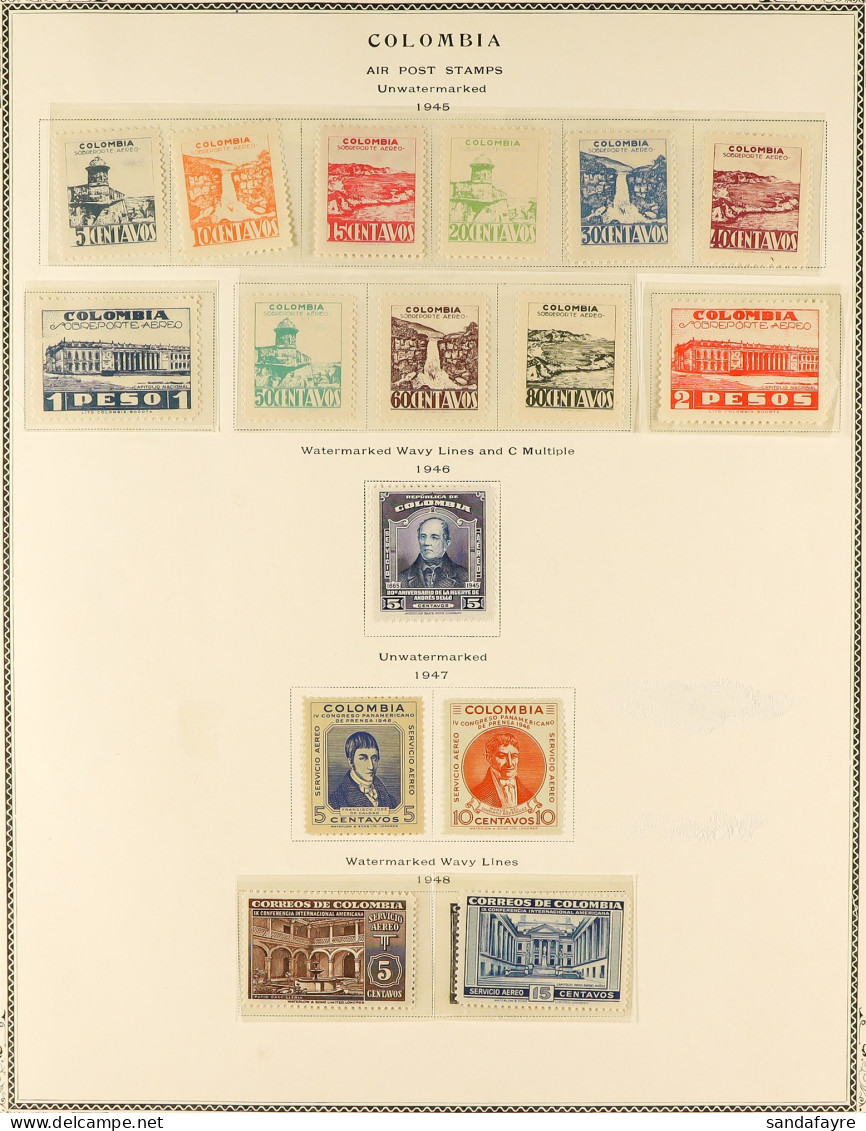1945 - 1979 AIR POST STAMPS Collection Of Chiefly Mint / Never Hinged Mint Sets, Se-tenants, Miniature Sheets, Blocks, I - Colombie