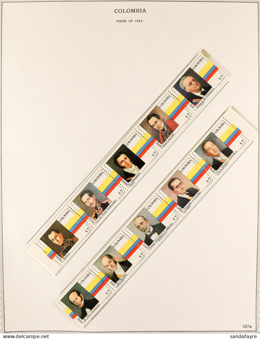1980 - 2001 NEVER HINGED MINT COLLECTION On Album Pages In A Spring Back Binder, Sets, Se-tenant Strips & Blocks, Miniat - Kolumbien
