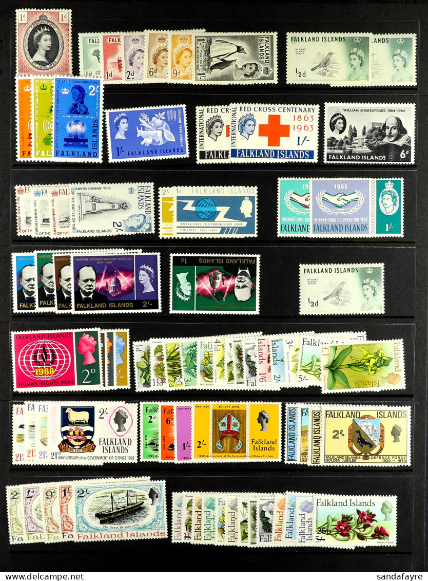 1953 - 2004 NEVER HINGED MINT COLLECTION On Protective Pages, Near - Complete Between 1962 And 1996 Plus Much Else Incl  - Falklandeilanden