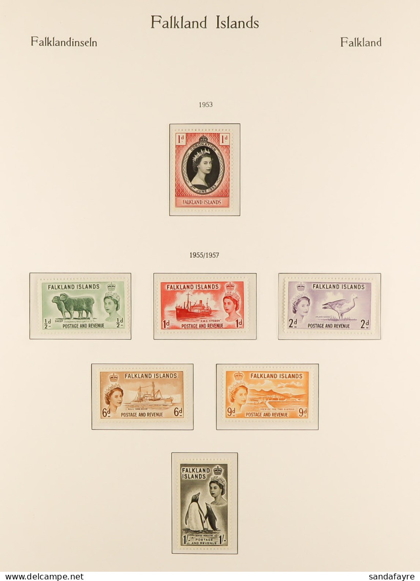 1953-1993 NEVER HINGED MINT COLLECTION In A Hingeless Kabe Album, Includes 1955-57 Set, 1960-66 Most Vals To Â£1, 1968-1 - Falklandeilanden