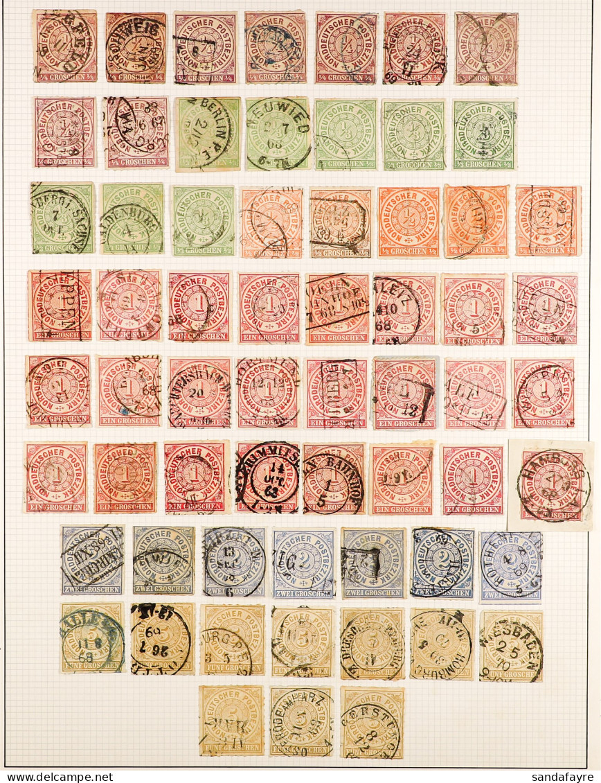 NORTH GERMAN CONFEDERATION 1868 - 1869 USED COLLECTION Of Northern And Southern District Stamps On Album (180+ Stamps) - Autres & Non Classés