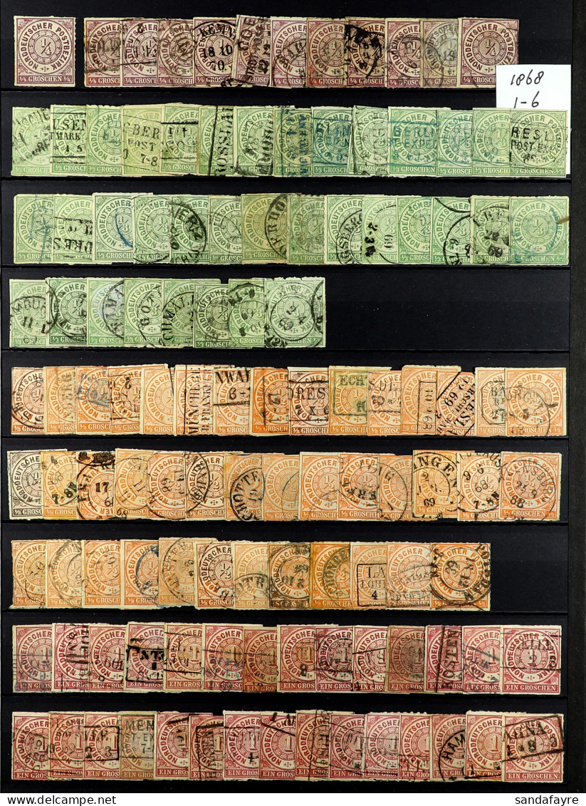 NORTH GERMAN CONFEDERATION 1868 - 1870 Chiefly Used Stamps Duplicated On Protective Pages, North And South Districts, So - Other & Unclassified