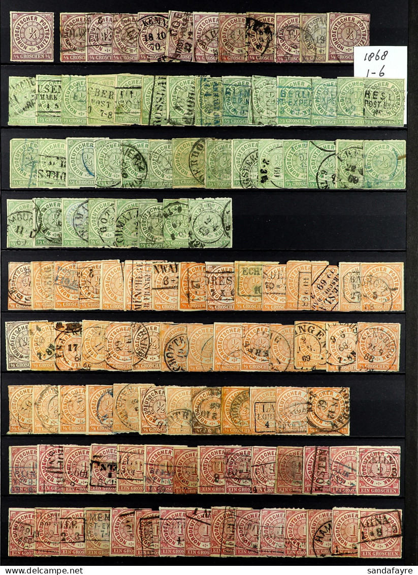 NORTH GERMAN CONFEDERATION 1868 - 1870 Chiefly Used Stamps Duplicated On Protective Pages, North And South Districts, So - Sonstige & Ohne Zuordnung