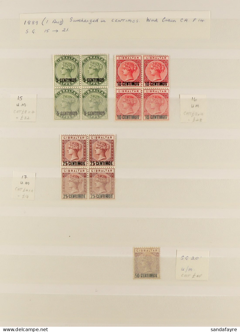 1889-1970 MOSTLY MINT COLLECTION In Stockbook, Many Stamps Are Never Hinged. Includes Many Multiples, 1889-96 To 5p Mint - Gibraltar