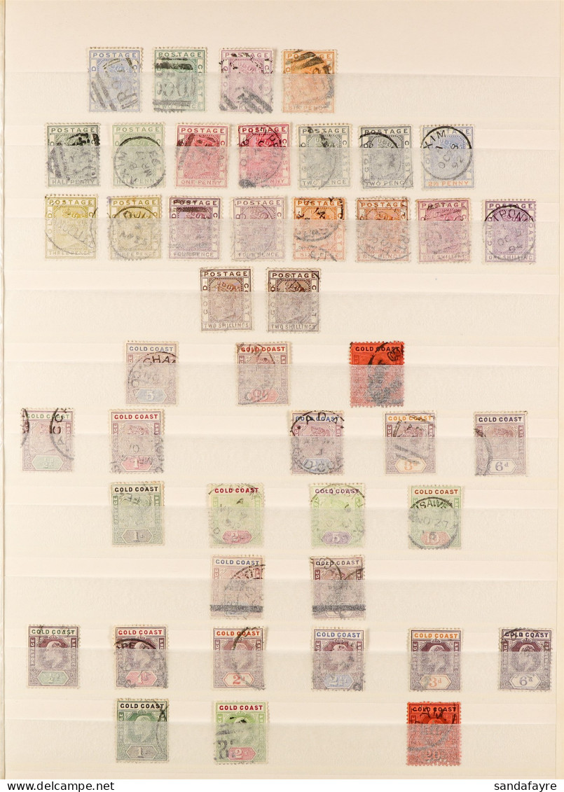 1876 - 1957 USED COLLECTION Arranged On Pages From A Stock Book, Note 1876-84 Range To 6d, 1884-91 Set, 1889 5s, 10s & 2 - Gold Coast (...-1957)