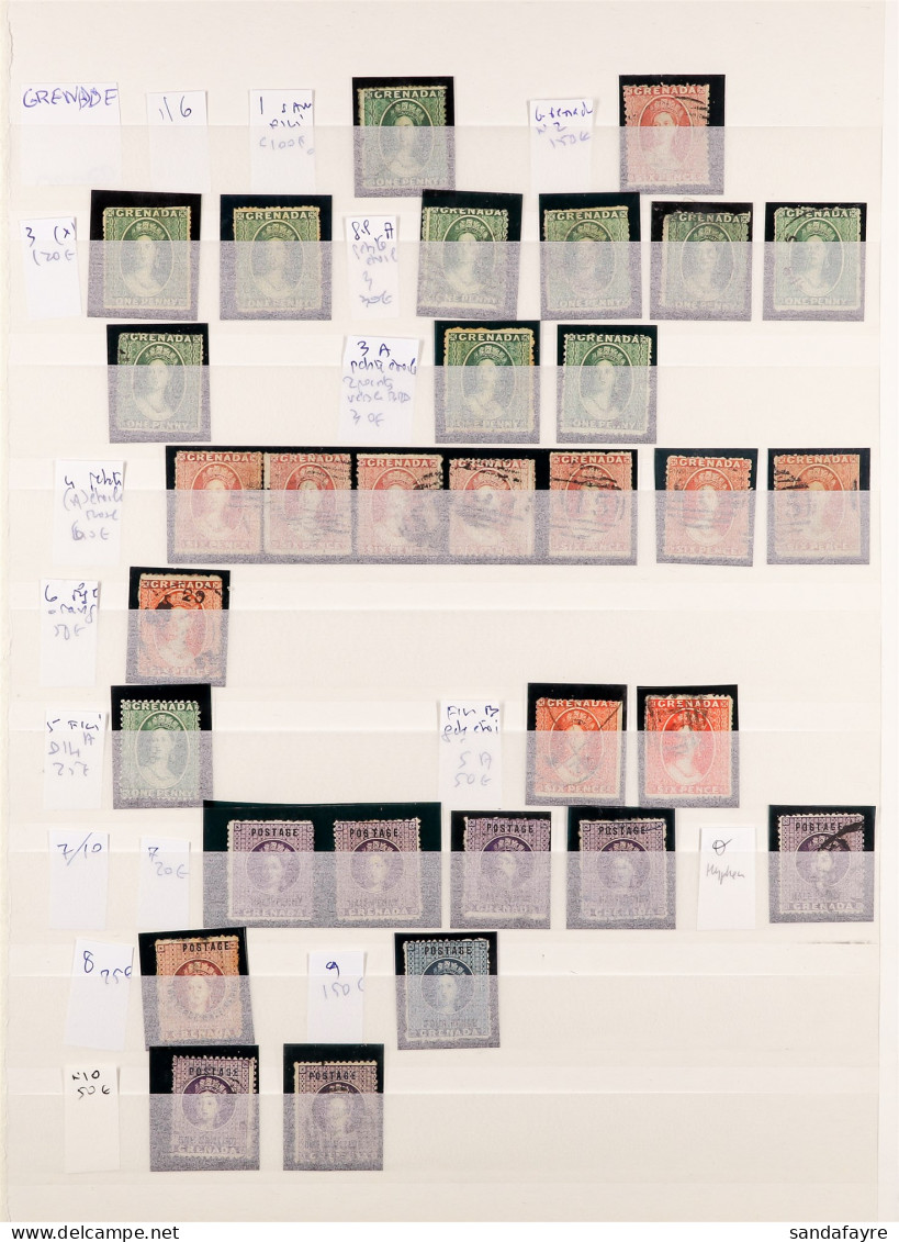 1861 - 1930's COLLECTION Of Mint & Used Stamps On Stock Book Pages, Note 1861-62 1d & 6d, 1863-71 1d (2, One Unused) & 6 - Grenade (...-1974)