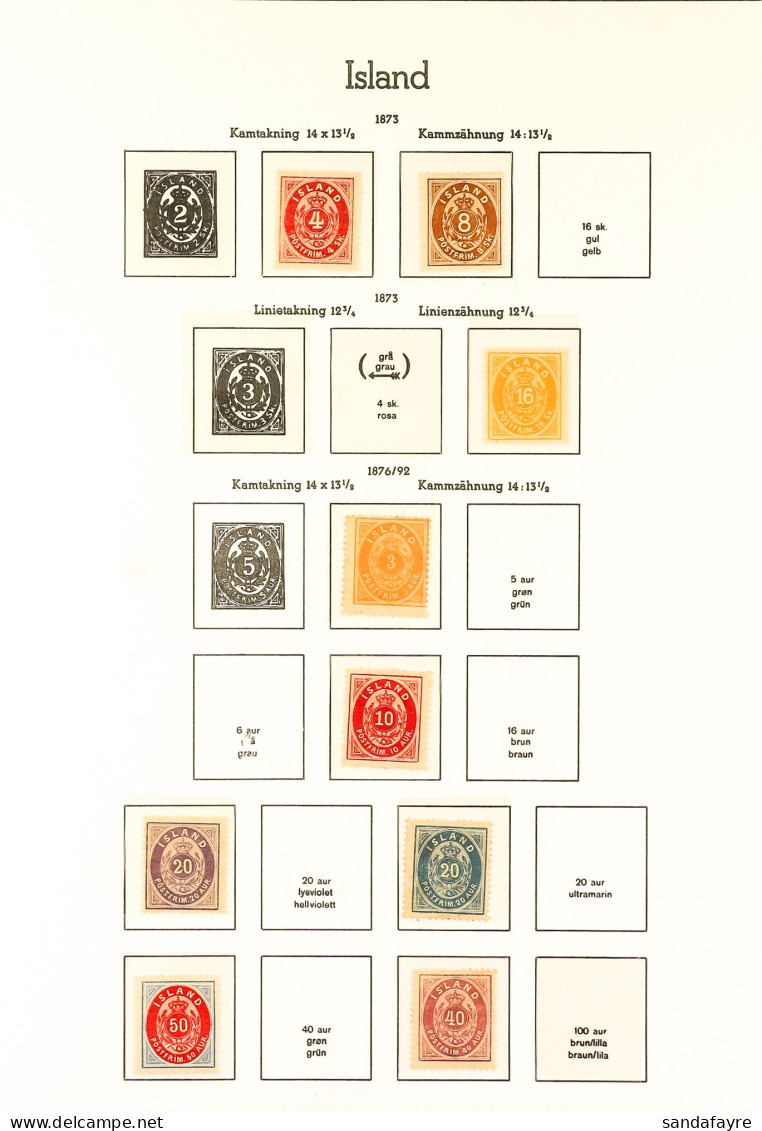 1873 - 1930 MINT COLLECTION On Album Pages, Note 1873 Perf 14x13Â½ 4sk And 8sk (no Gum), Perf 12Â½ 16sk, 1876-1901 Range - Andere & Zonder Classificatie