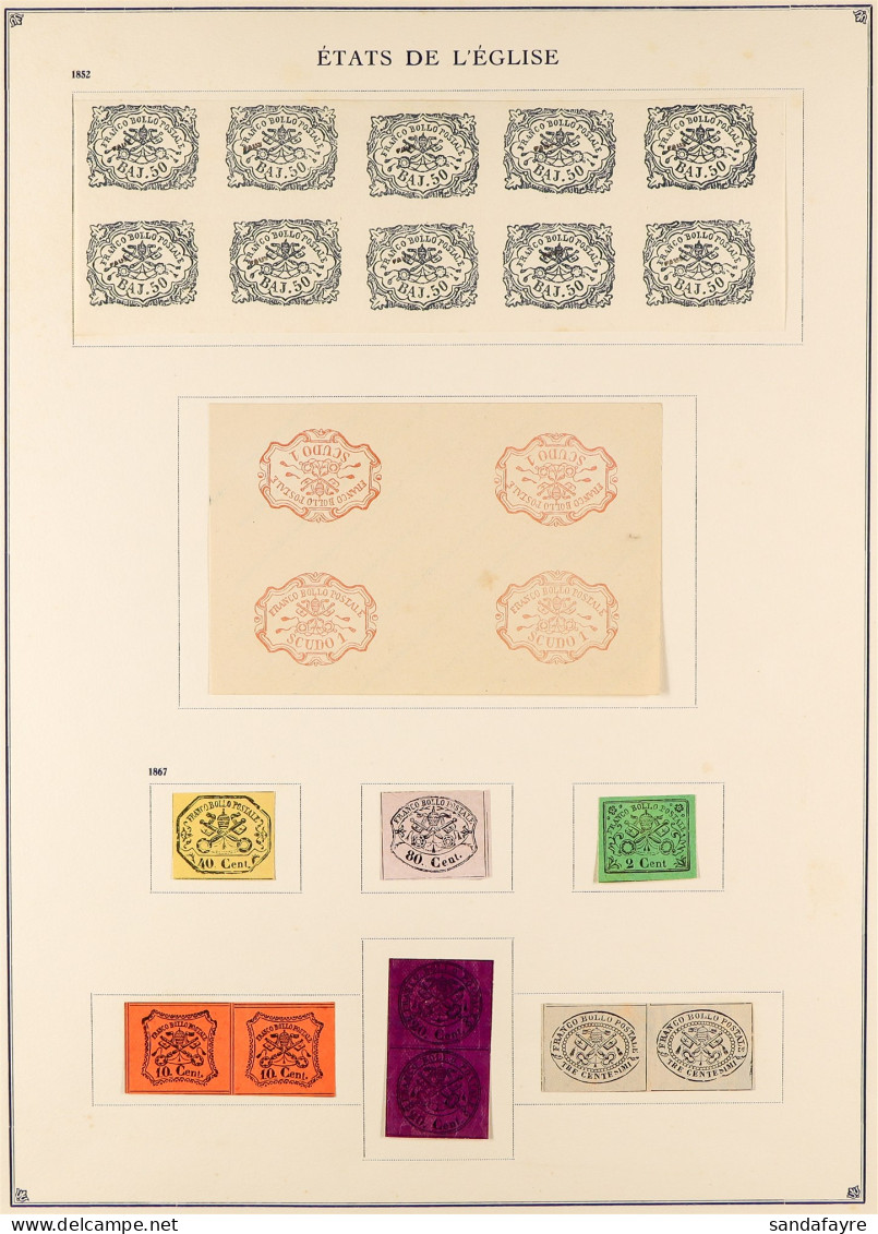 FOURNIER FORGERIES Pages From The Famous Fournier Album Displaying Forgeries Of 1850-1868 Stamps Of Tuscany, Sardinia, R - Unclassified