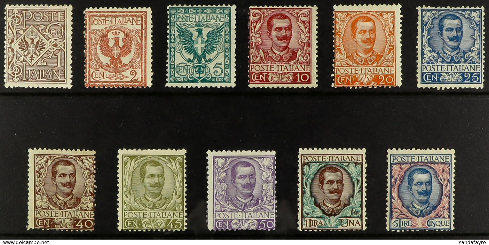 1901 Definitives Complete Set (Sass. S.10a, SG 62/72), Good To Fine Mint, A Few Values Never Hinged. Cat â‚¬3250 (11 Sta - Zonder Classificatie