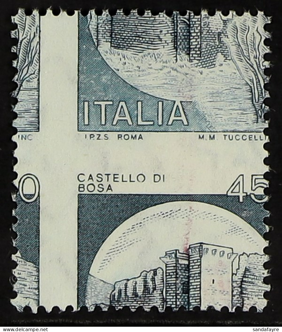 1980-92 450L Bosa Castle (as Sassone 1521) Variety 'PRINTED IN SLATE ONLY' & MIS-PERFORATED, Bolaffi 1626B, Never Hinged - Non Classés