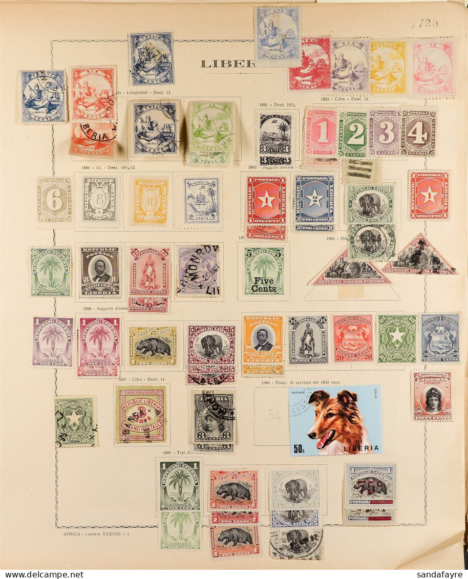 1860's - 1970's COLLECTION Of Mint And Used Stamps On Album Pages, Note 1860-1880 'Liberia' Ranges To 24c, 1885 Numerals - Liberia