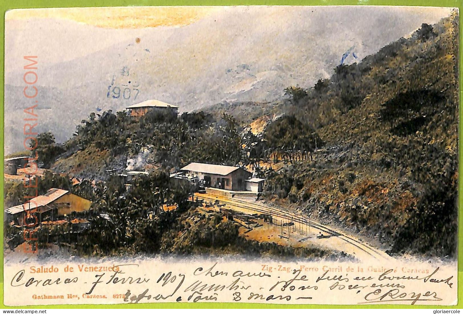 Af2902 - VENEZUELA - VINTAGE POSTCARD - Caracas - 1907 - Venezuela