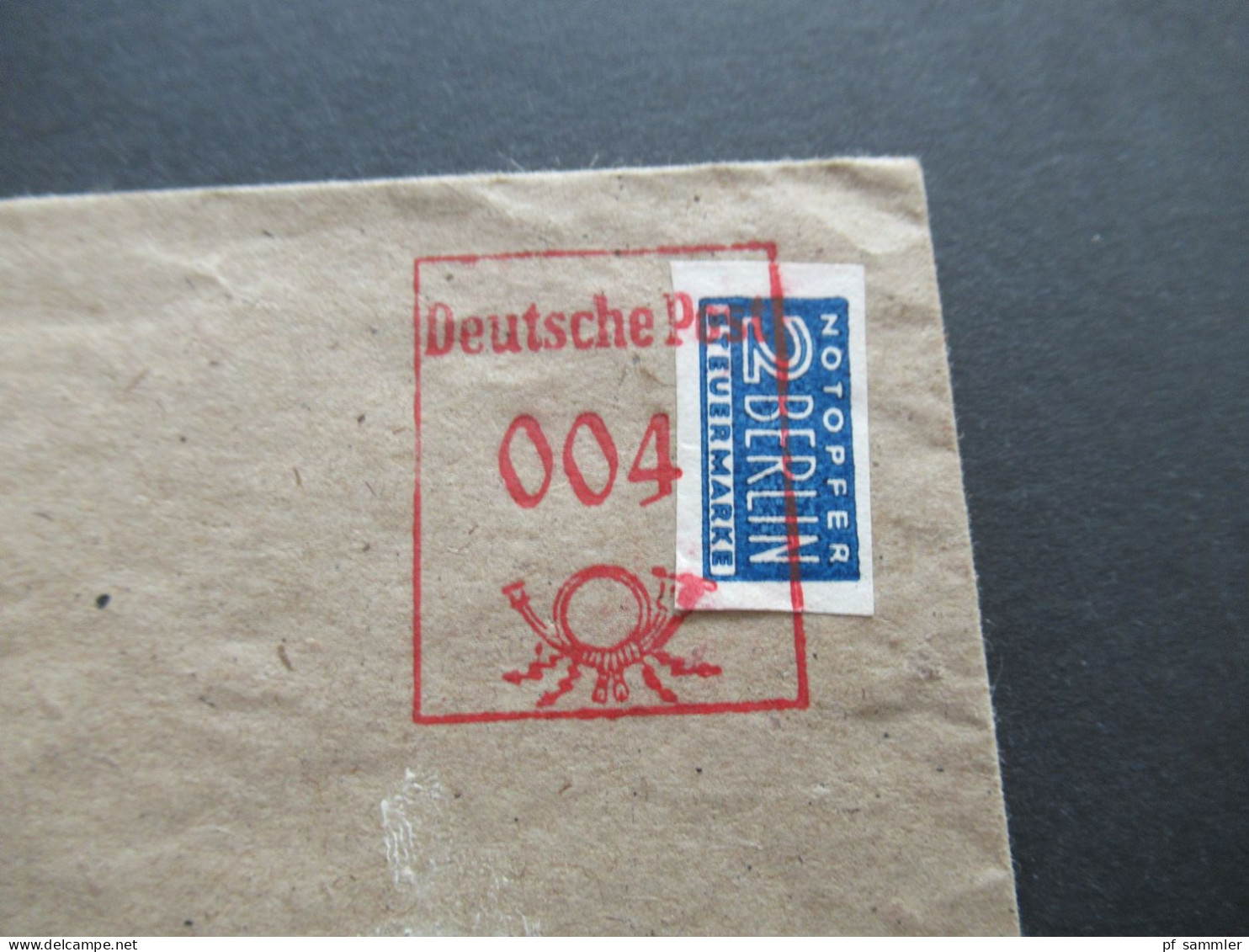 Bizone FS Und Notopfermarke Violetter Stempel Befreiungs Tag 7.-8. Mai 1949 Vereinigung Der Verfolgten Des Naziregimes - Covers & Documents