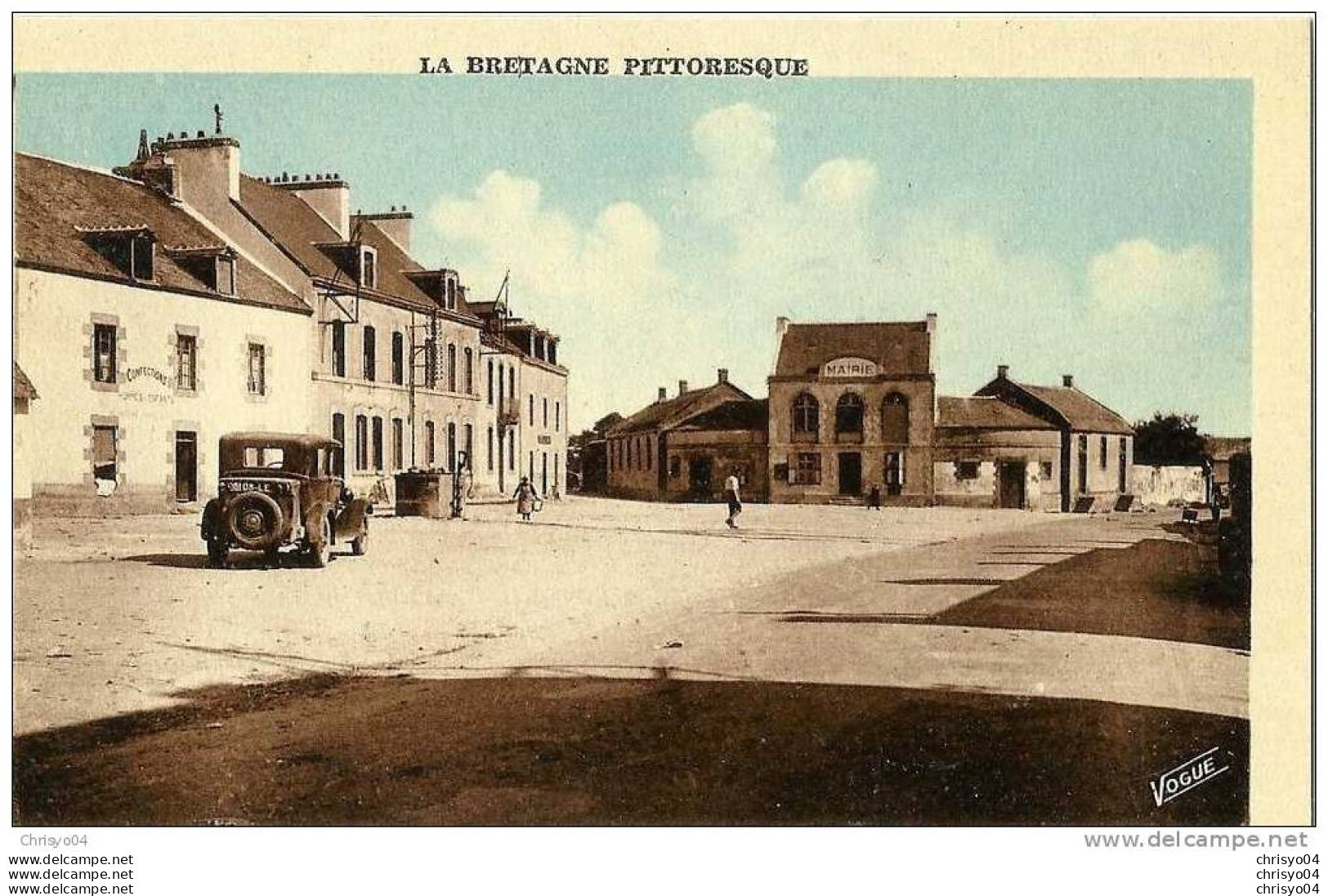 10paA   56 PLUVIGNER PLACE DE LA MAIRIE COLORISEE ANIMEE TACOT EN ETAT LUXE - Pluvigner