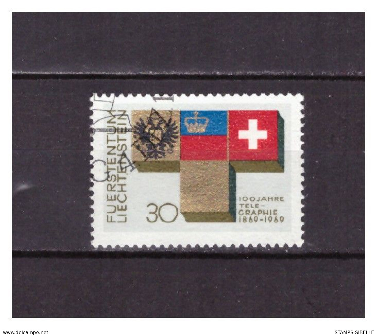 LIECHTENSTEIN   . N °  465  .   30 R   TELEGRAPHE       OBLITERE   .  SUPERBE . - Usati