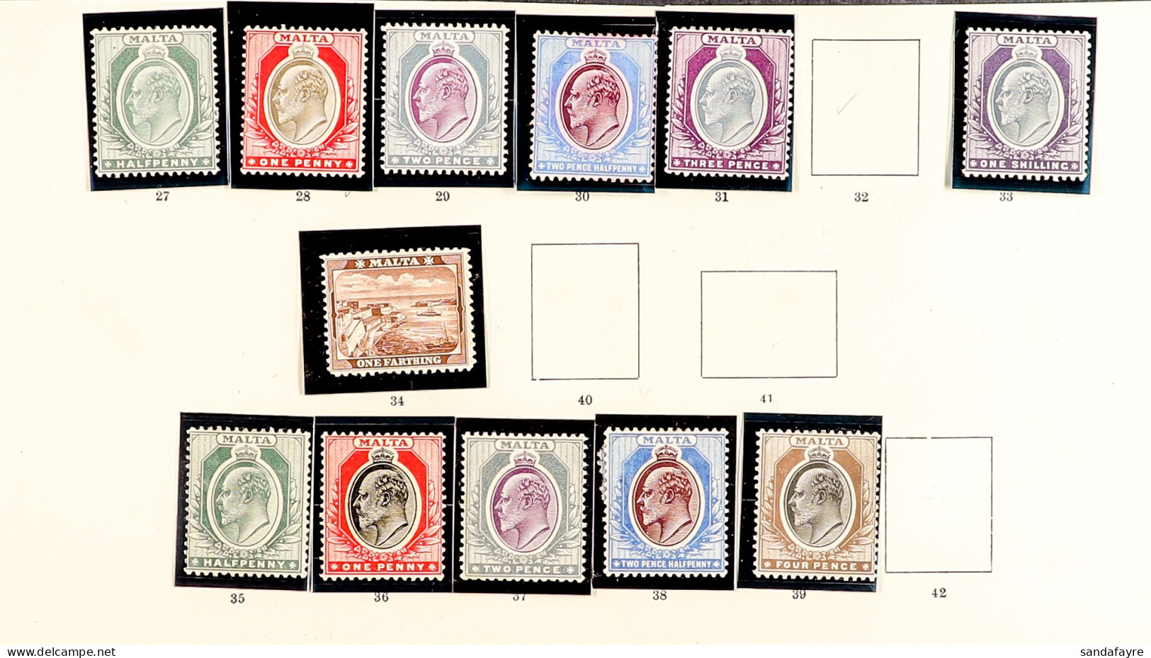 1903 - 1937 MINT COLLECTION On Album Pages, Many Sets, Ranges To Higher Values, Etc. Chiefly Fine (140+ Stamps) - Malta (...-1964)