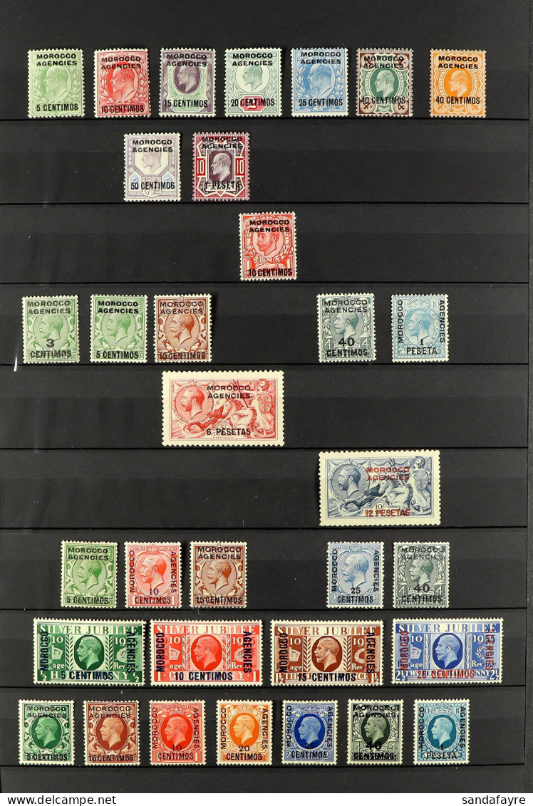 SPANISH CURRENCY 1907 - 1956 MINT COLLECTION Of 65 Stamps On A Single Stock Book Page, Note 1907-12 To 1p On 10d, 1914-2 - Autres & Non Classés