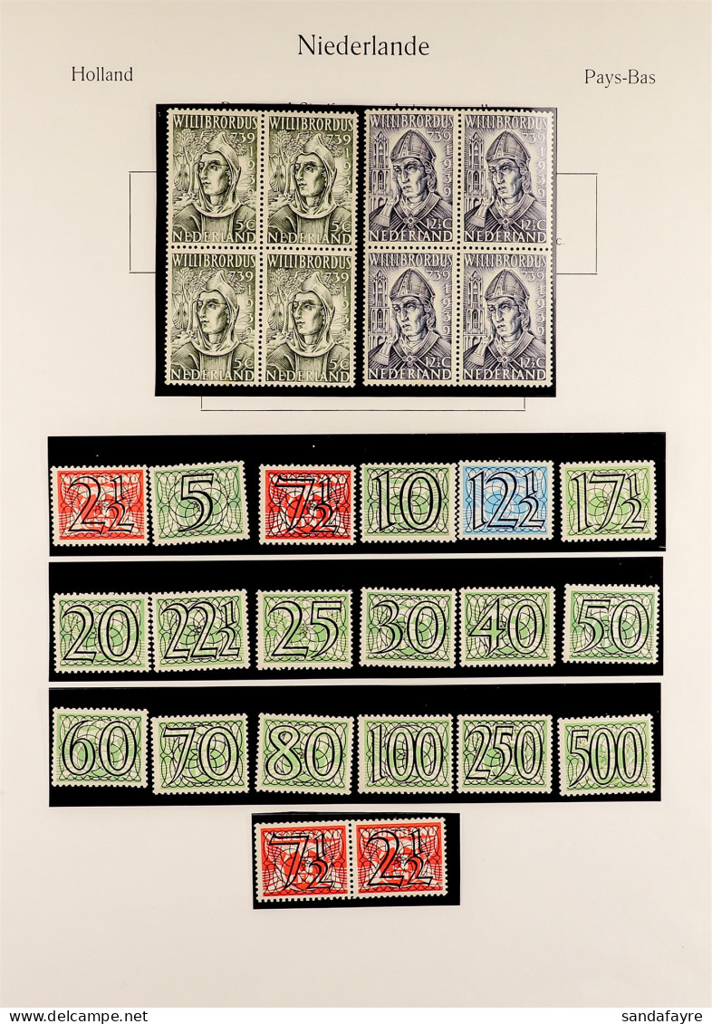 1939 - 1988 NEVER HINGED MINT COLLECTION On Pages, Note 1939 St Willibrord Set Blocks 4, 1940 Relief Fund & Surcharges S - Autres & Non Classés