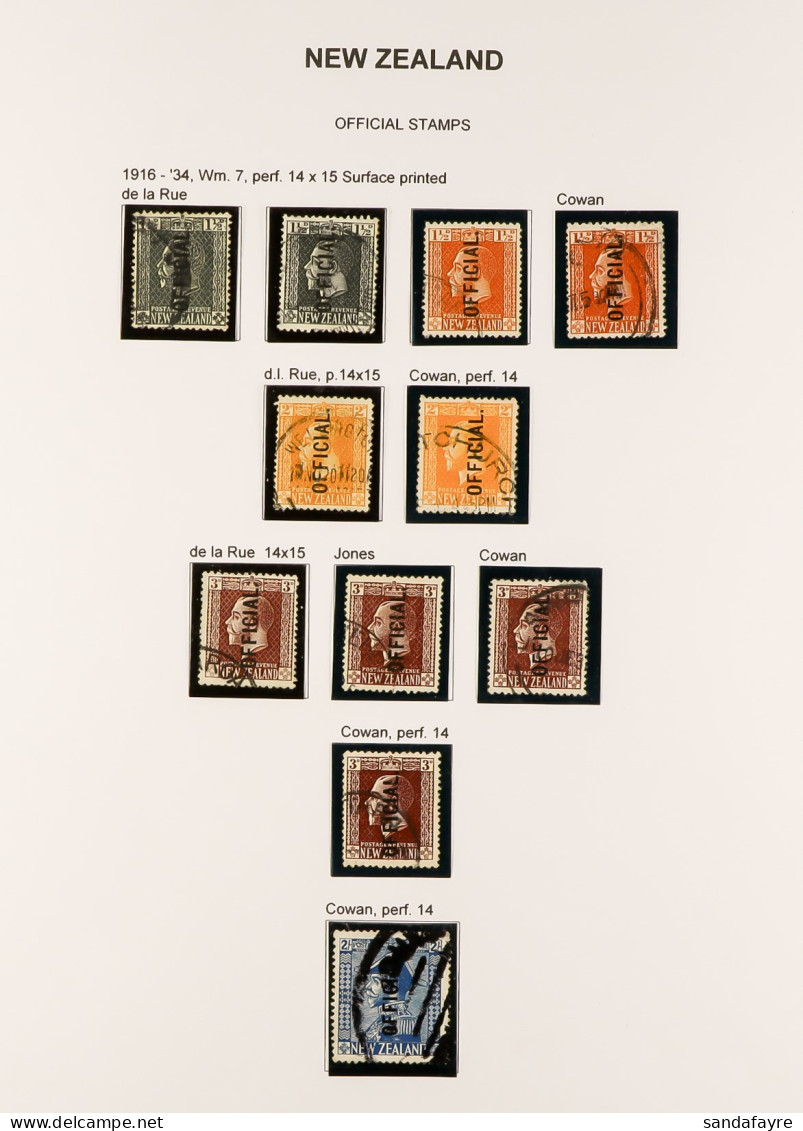 OFFICIAL STAMPS 1907 - 1963 Collection Of Used Stamps On Album Pages With Levels Of Semi-specialisation (chiefly Differe - Other & Unclassified