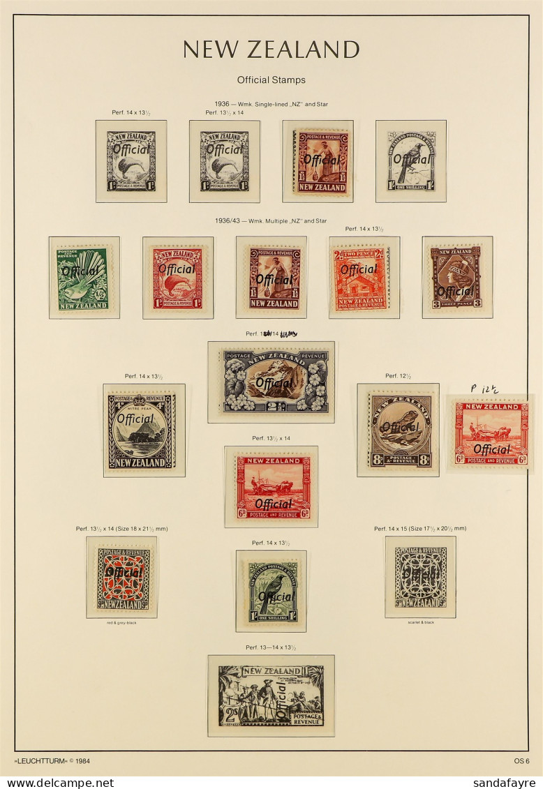 OFFICIALS 1910 - 1936 MINT COLLECTION Of 29 Stamps On Album Pages, Note 1910-16 Vals To 6d & 8d, 1915-27 Recess Set, 193 - Autres & Non Classés