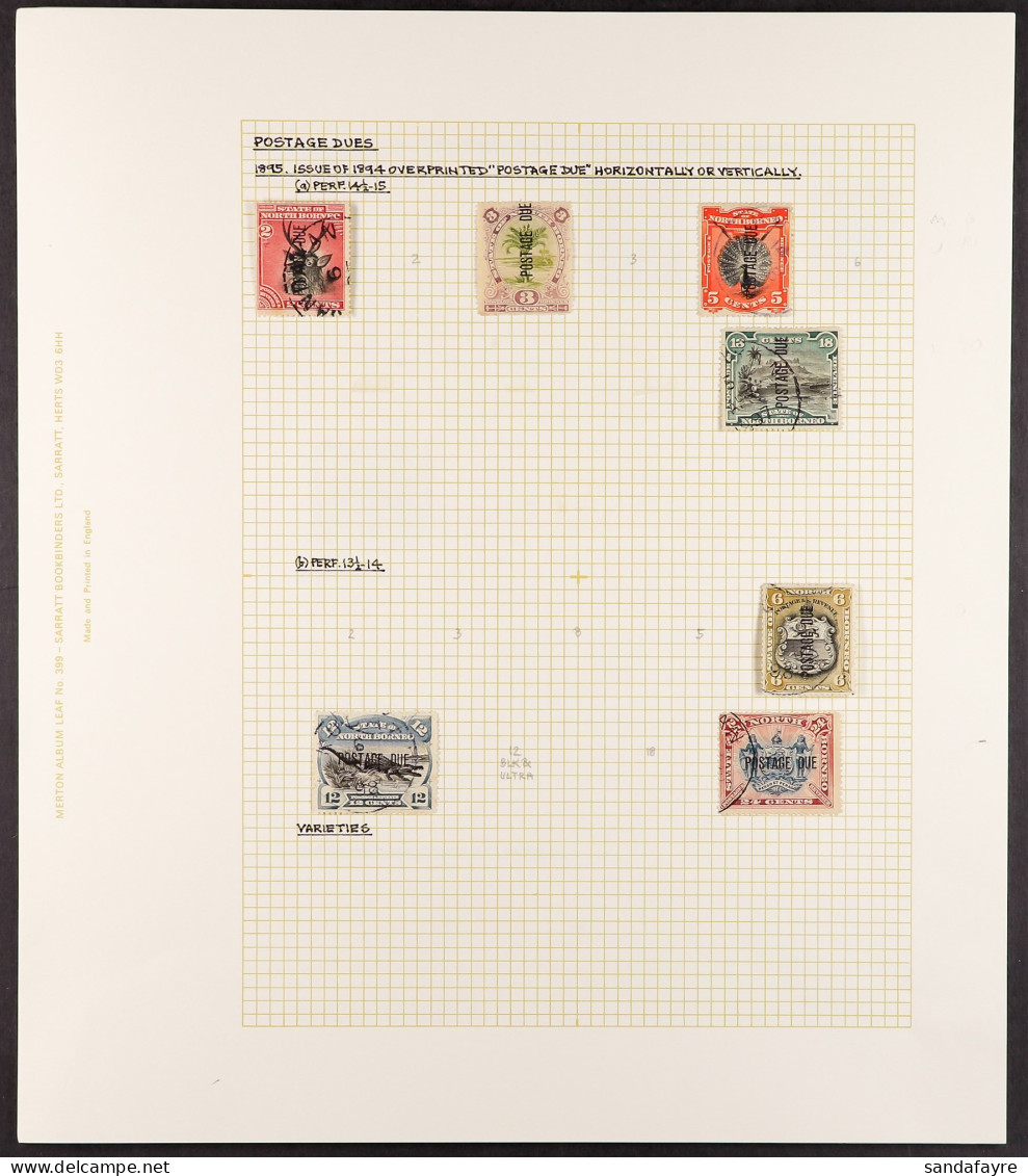 POSTAGE DUES COLLECTION Of Chiefly Used 1895 - 1938 Stamps On Album Pages, Note 1895 Issue With Various Perfs To 24c, 19 - Noord Borneo (...-1963)