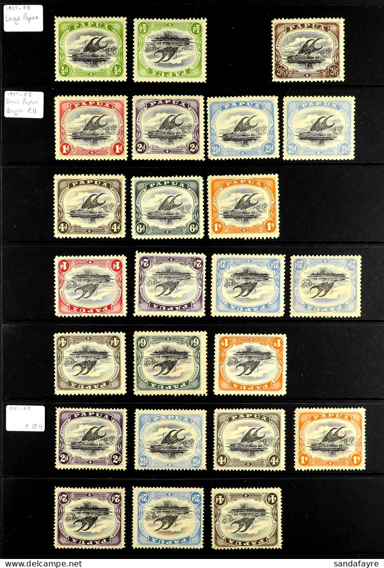 1907-10 LAKATOI STAMPS MINT COLLECTION Of 48 Stamps On Protective Pages, Note 1907-09 Large 'Papua' Â½d (2, One Inverted - Papoea-Nieuw-Guinea