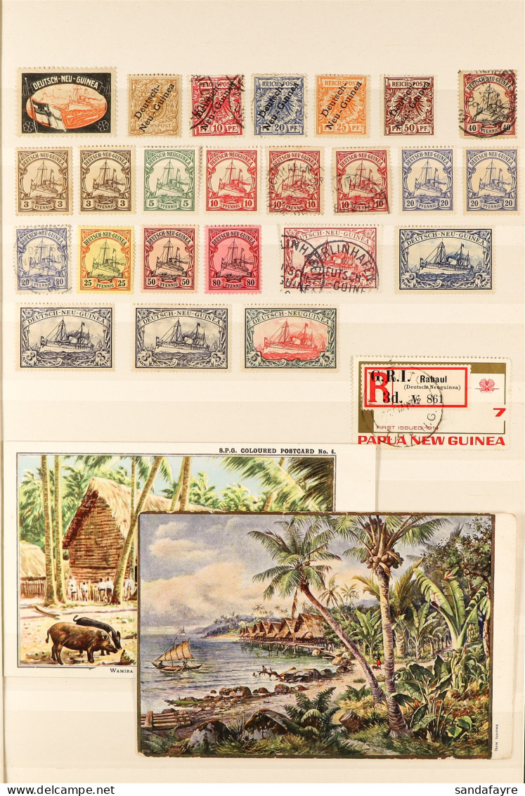 1897 - 1987 STAMPS, COVERS On Stock Pages Includes German New Guinea 1897-99 Range To 50pf And 1901 To 1919 Yachts Types - Papua-Neuguinea