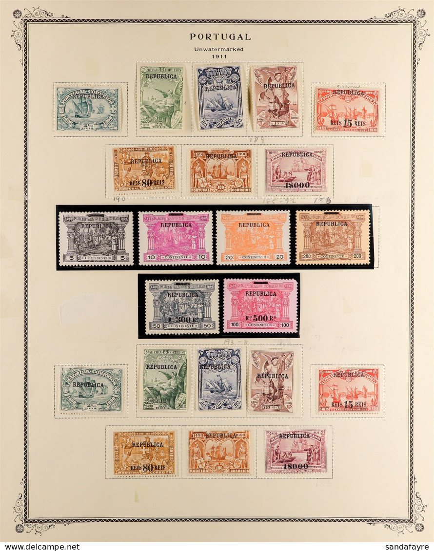 1911-12 'REPUBLICA' OVERPRINTED Mint Sets On Album Pages Includes 1911 Da Gama Postage & Post Due Set, & 1911-12 Da Gama - Andere & Zonder Classificatie