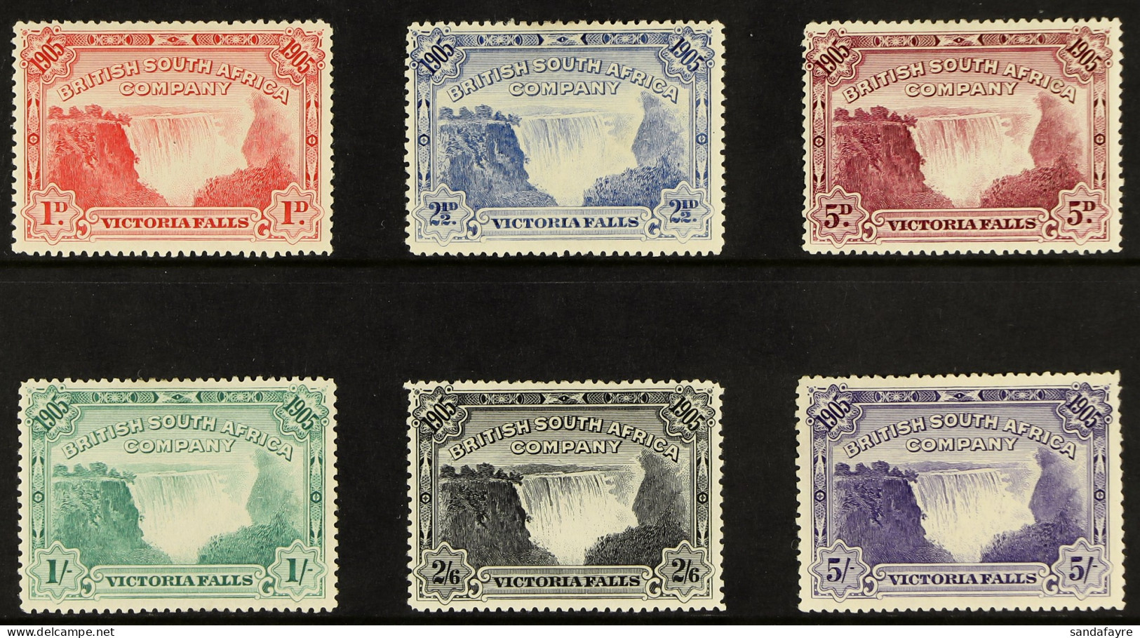 1905 Victoria Falls Complete Set, SG 94/99, Fine Mint. Cat Â£350. - Other & Unclassified