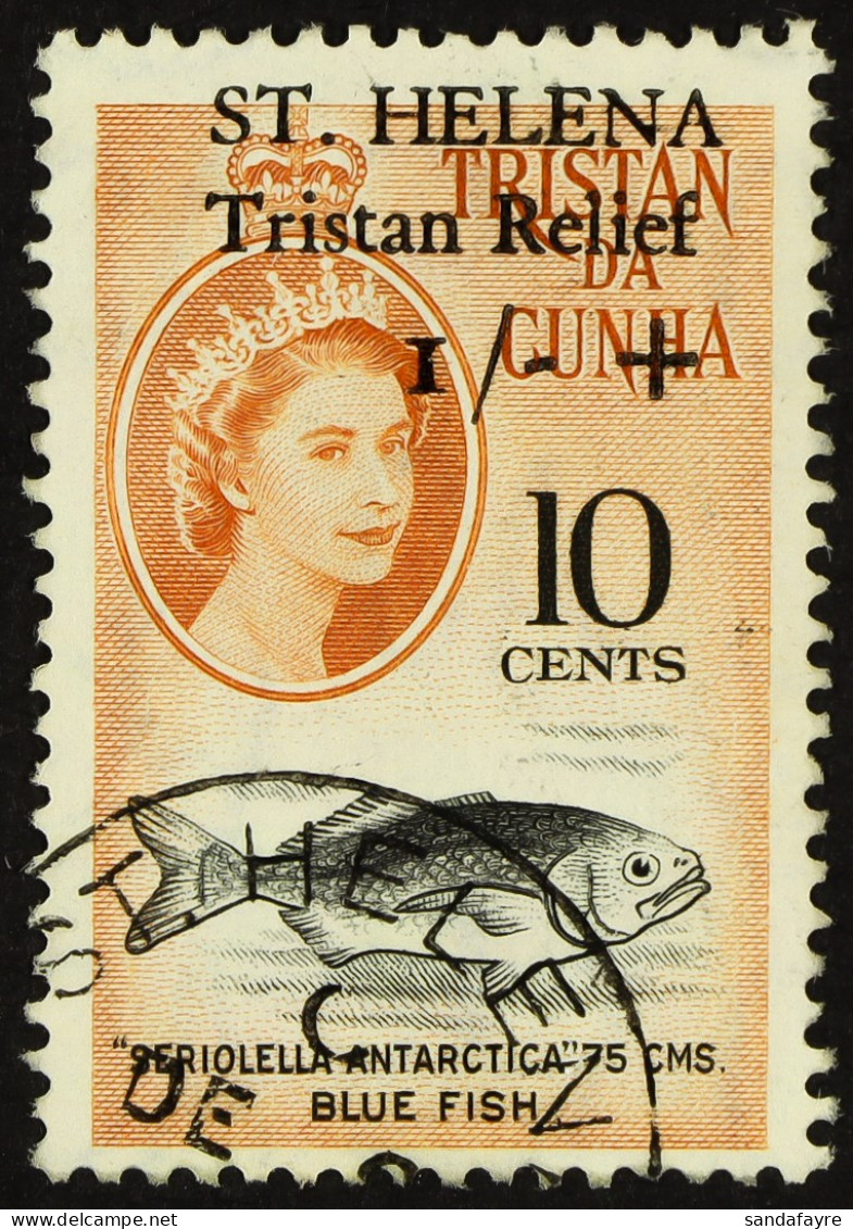 1961 10c + 1s Tristan Relief Fund, SG 175, Very Fine Used. Cat Â£1300. - Sainte-Hélène