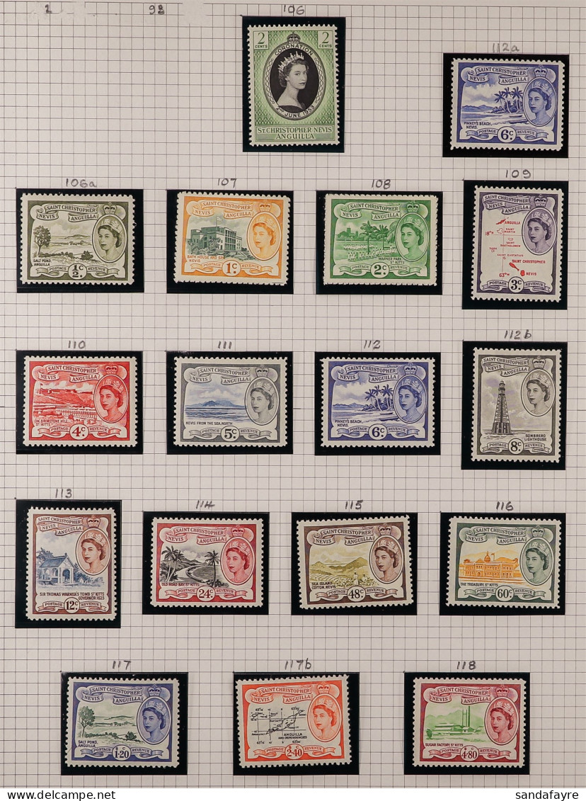 1953 - 1980 MINT / NEVER HINGED MINT COLLECTION In Album, Rather Comprehensive (approx 400 Stamps & Miniature Sheets) - St.Kitts-et-Nevis ( 1983-...)