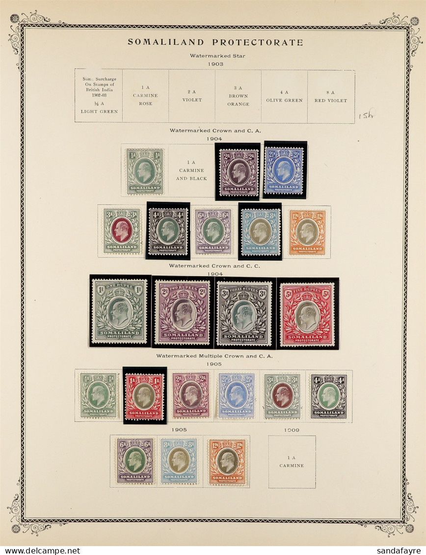 1904 - 1911 MINT COLLECTION Of 21 Stamps On An Album Page, 1904 CA Set (missing 1a), 1905 MCA Set, Cat Â£300+. - Somaliland (Protectoraat ...-1959)