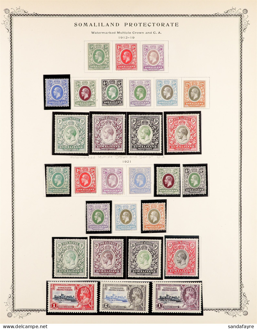 1912 - 1935 MINT COLLECTION Of 29 Stamps On An Album Page, 1912-19 MCA Set, 1921 Set, Cat Â£420+. - Somaliland (Protectorat ...-1959)