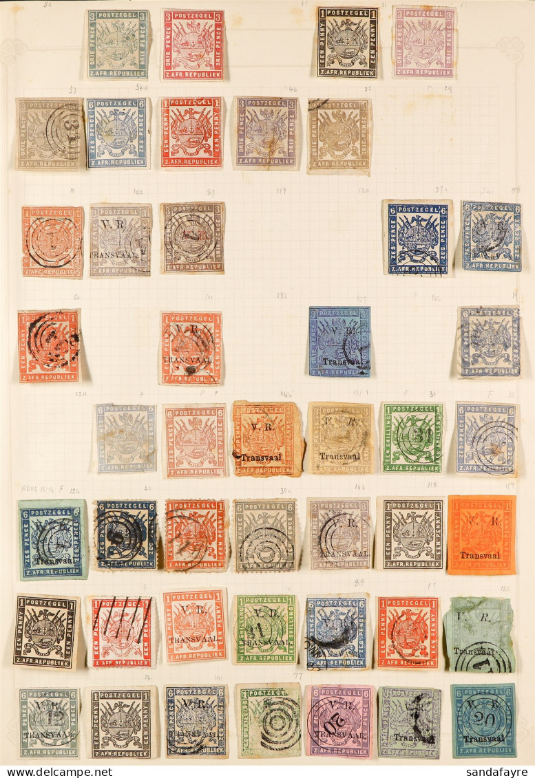 TRANSVAAL 1870 - 1905 'OLDE TYME' COLLECTION Of Mint & Used Stamps On Ancient Pages, Note 1870-1883 Perf & Imperf Early  - Non Classés