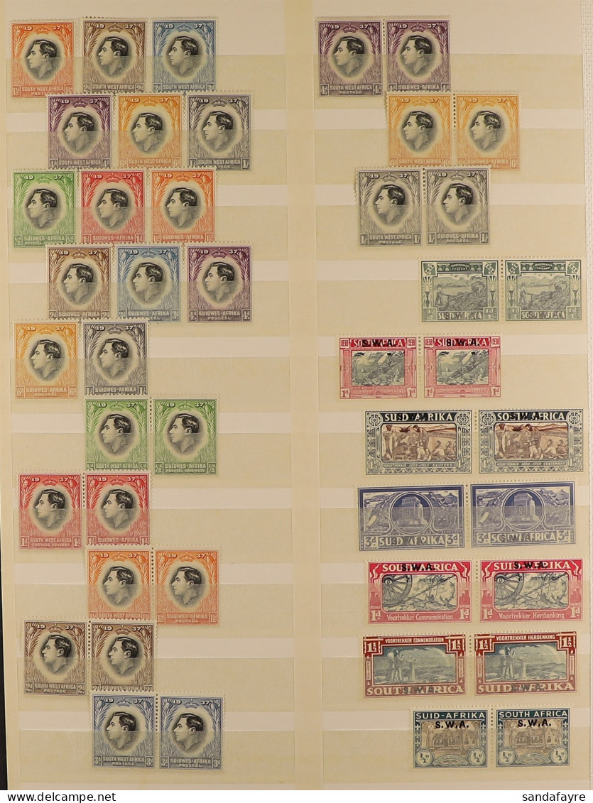 1926 - 1975 COLLECTION Of Around 300 Mint Stamps On Stock Book Pages, Many Sets, Chiefly Never Hinged Later. - Südwestafrika (1923-1990)