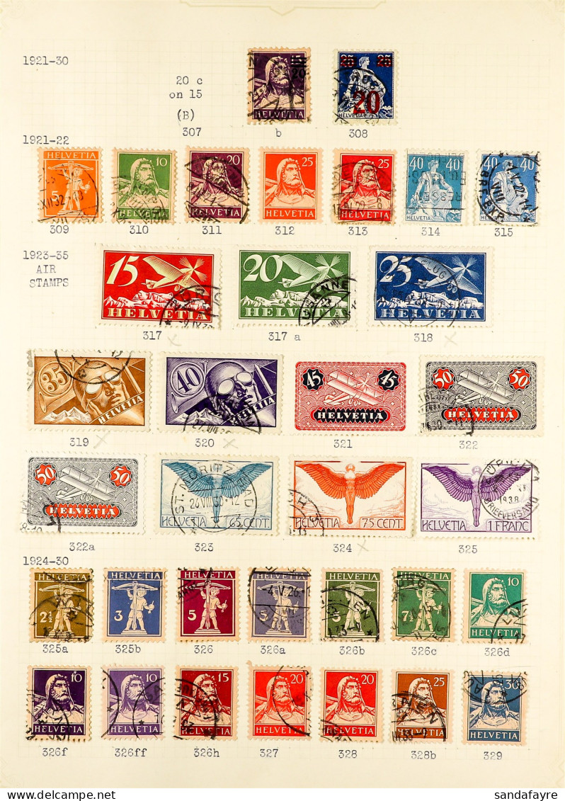 1907 - 1948 USED COLLECTION On Album Pages, Note 1923, 1929, 1935-37 Air Mail Stamps, 1938-39 Exhibition Sets In All Lan - Autres & Non Classés